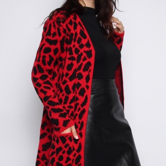 Red Riding Leopard Cardigan - Picture 2 of 4
